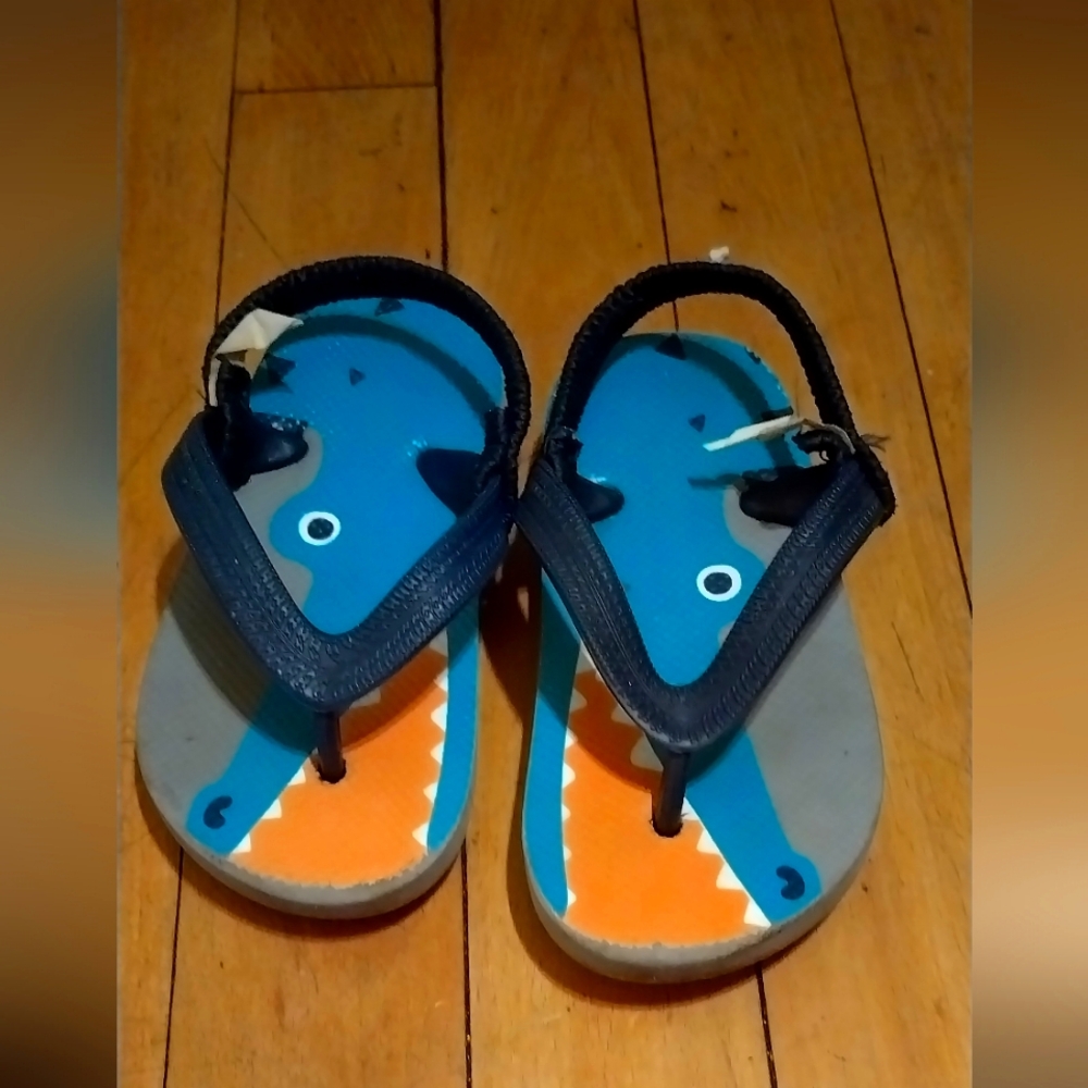 Blue and Orange Sandals with Striking Design